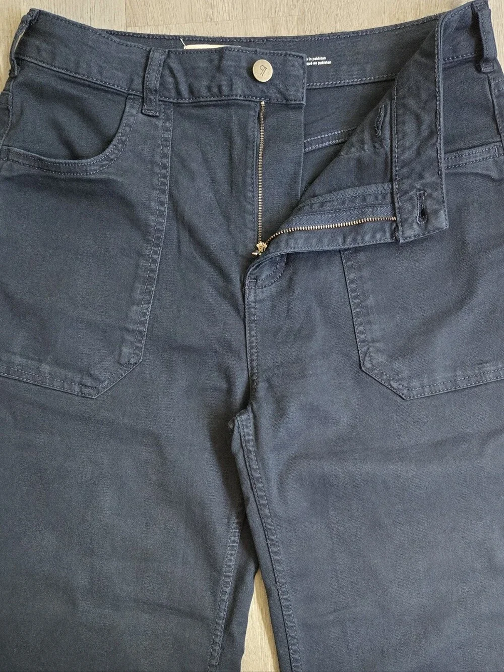 Pilcro Rylan Relaxed High-Rise Flare Pants Dark Blue  Anthropologie Size 30 - Picture 6 of 13